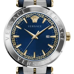 AION Montre Bracelet en Cuir Cadran Bleu