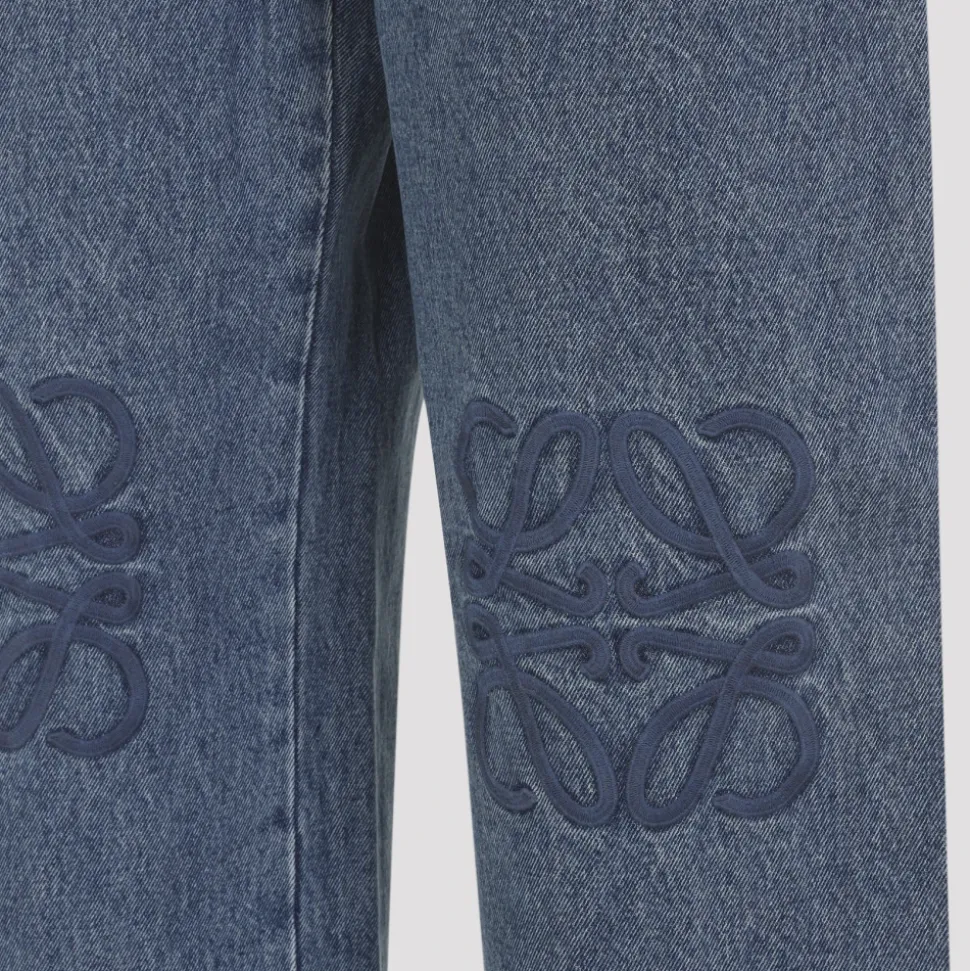 Anagram Baggy Mid Blue Jeans en Coton
