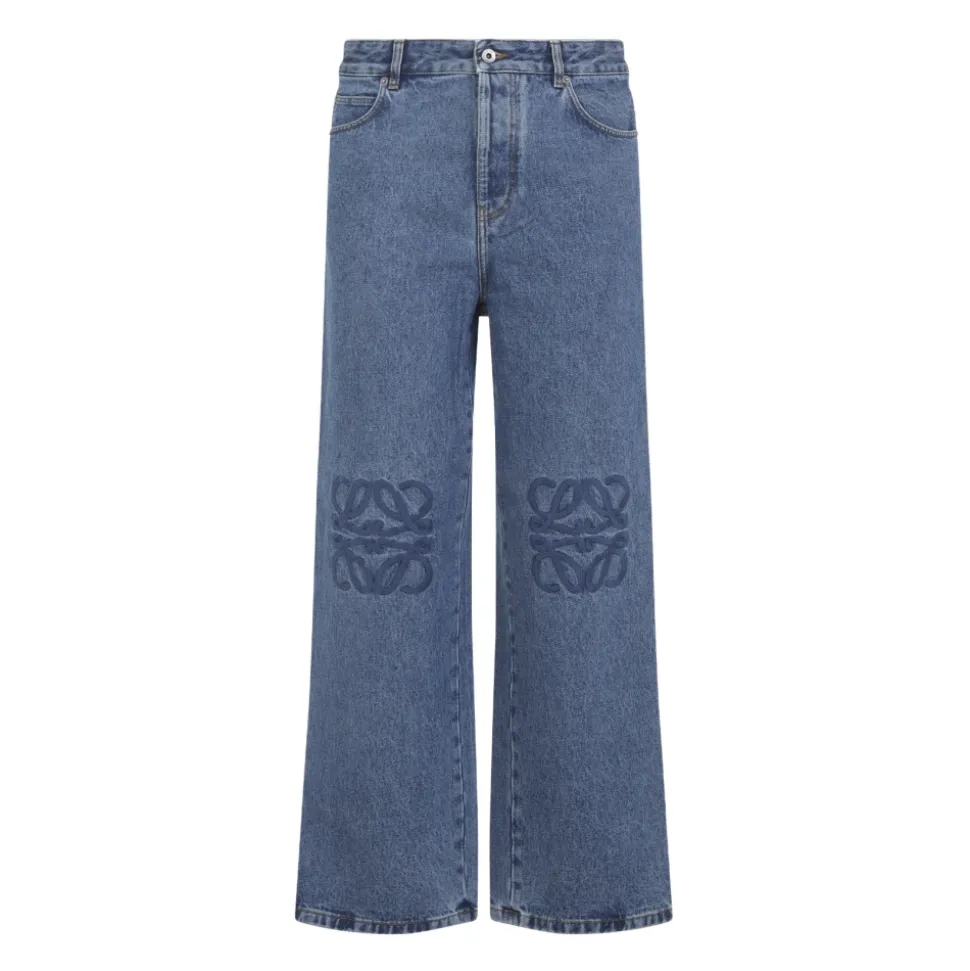 Anagram Baggy Mid Blue Jeans en Coton