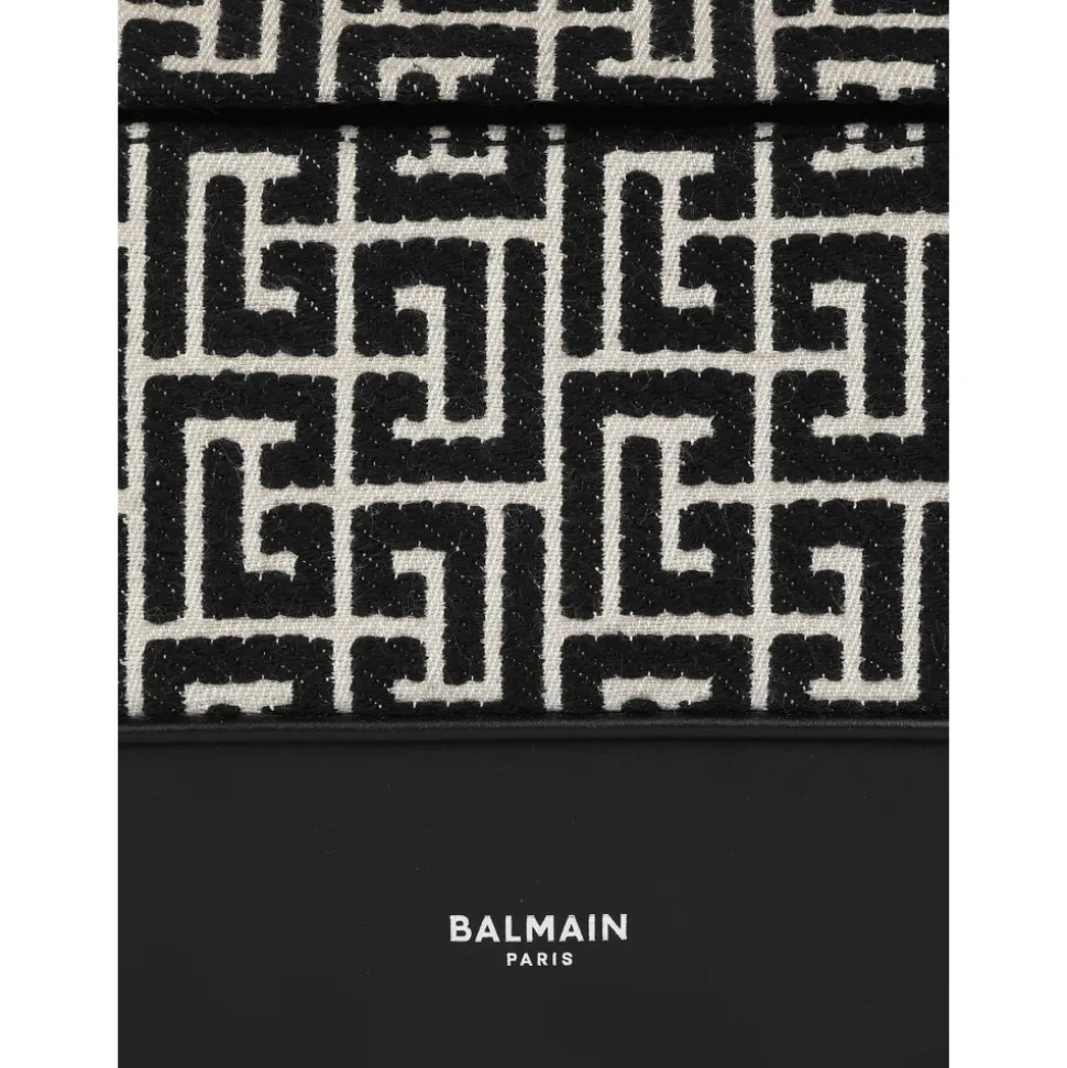 Backpack with jacquard monogram