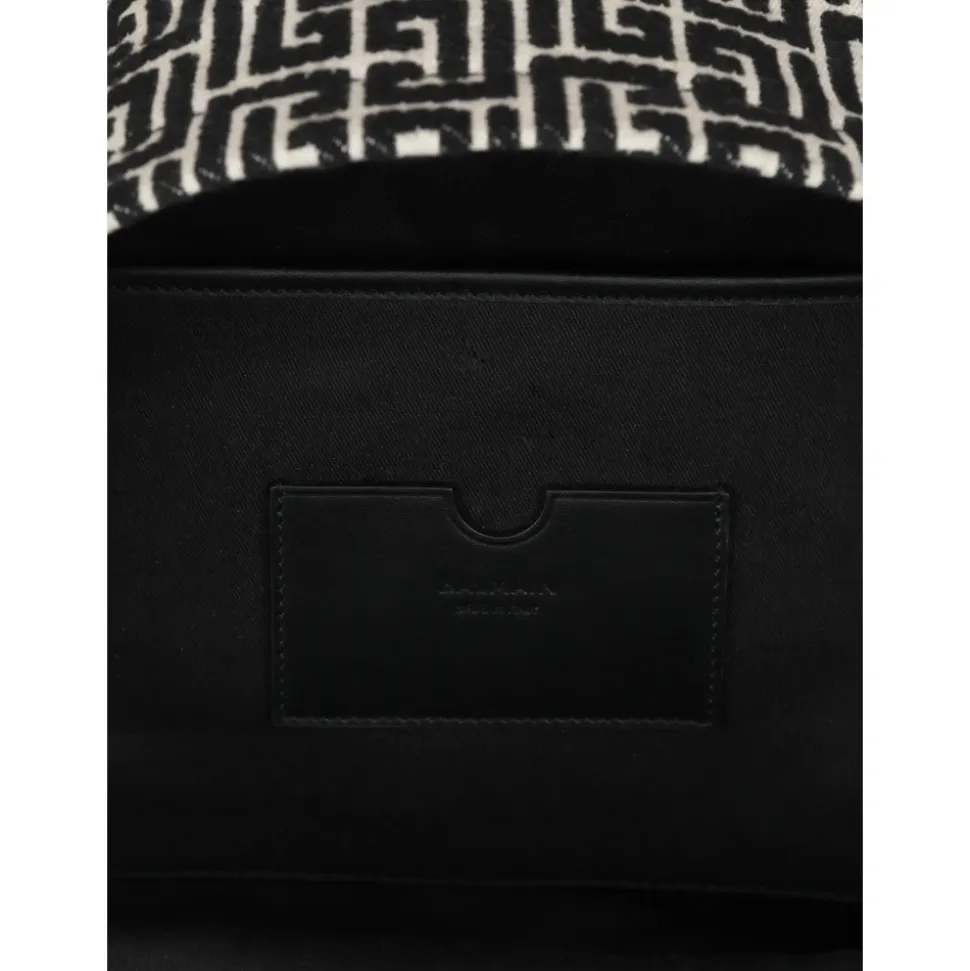 Backpack with jacquard monogram