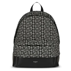 Backpack with jacquard monogram
