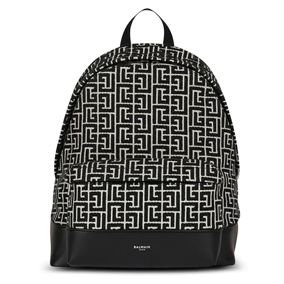 Backpack with jacquard monogram