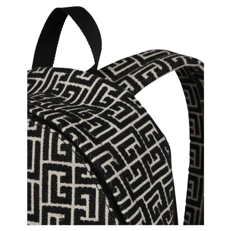 Backpack with jacquard monogram
