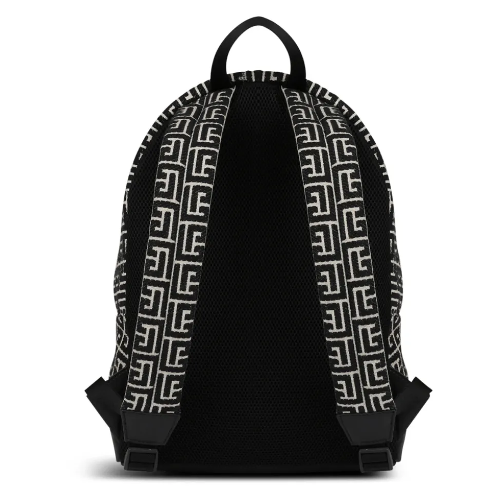 Backpack with jacquard monogram