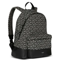 Backpack with jacquard monogram