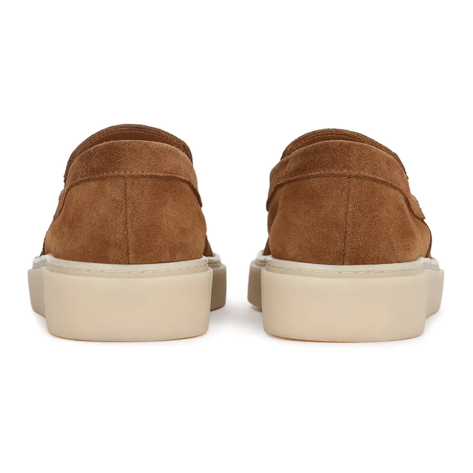 Baskets en daim marron Kazar pour hommes avec une coupe mocassin