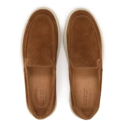 Baskets en daim marron Kazar pour hommes avec une coupe mocassin