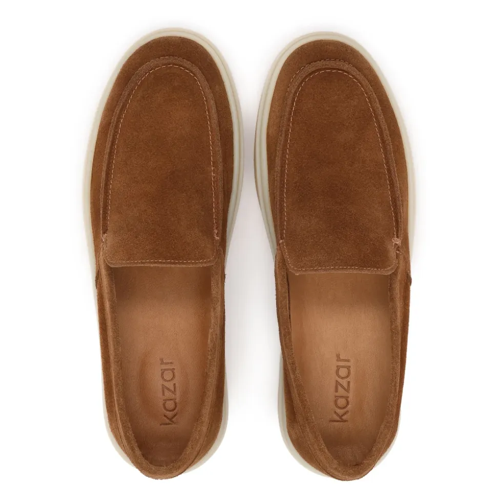 Baskets en daim marron Kazar pour hommes avec une coupe mocassin