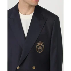 Blazer Bleu Marine à Écusson
