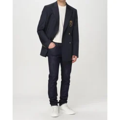 Blazer Bleu Marine à Écusson