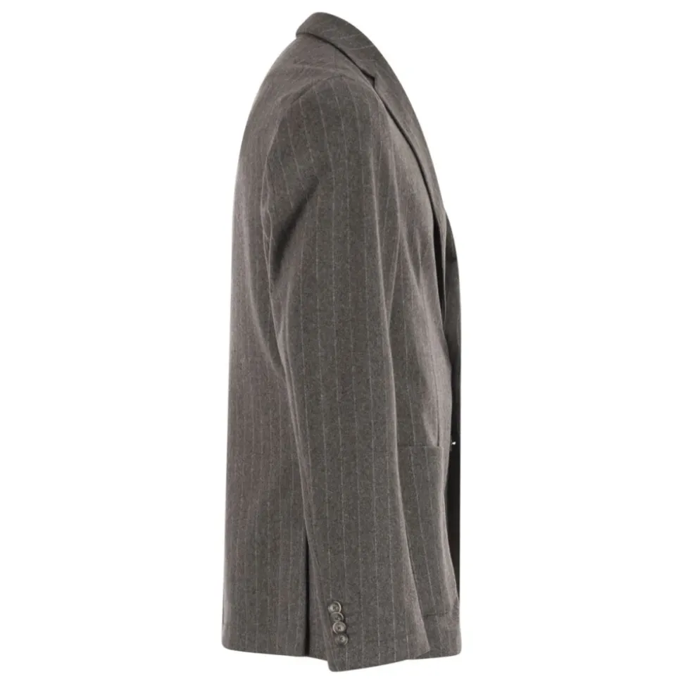Blazer en flanelle rayée coupe slim