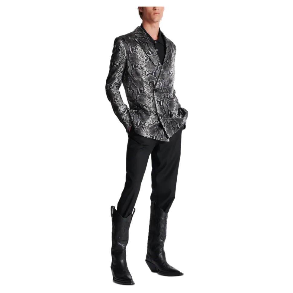 Blazer en soie imprimée