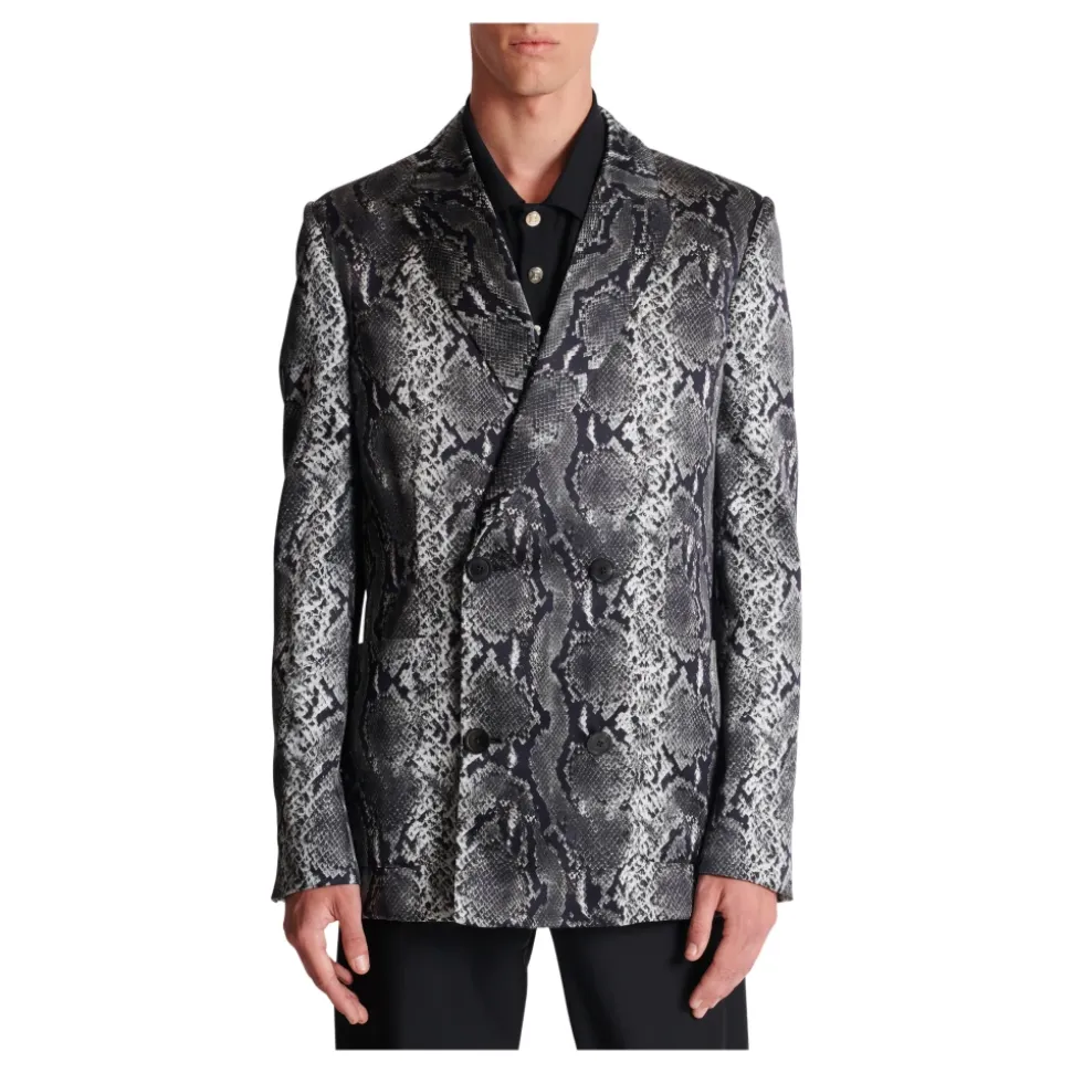 Blazer en soie imprimée