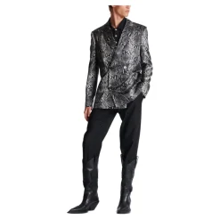 Blazer en soie imprimée