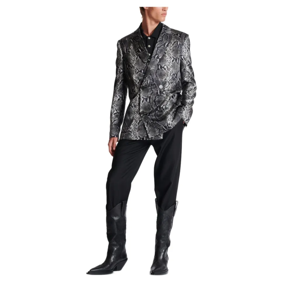 Blazer en soie imprimée