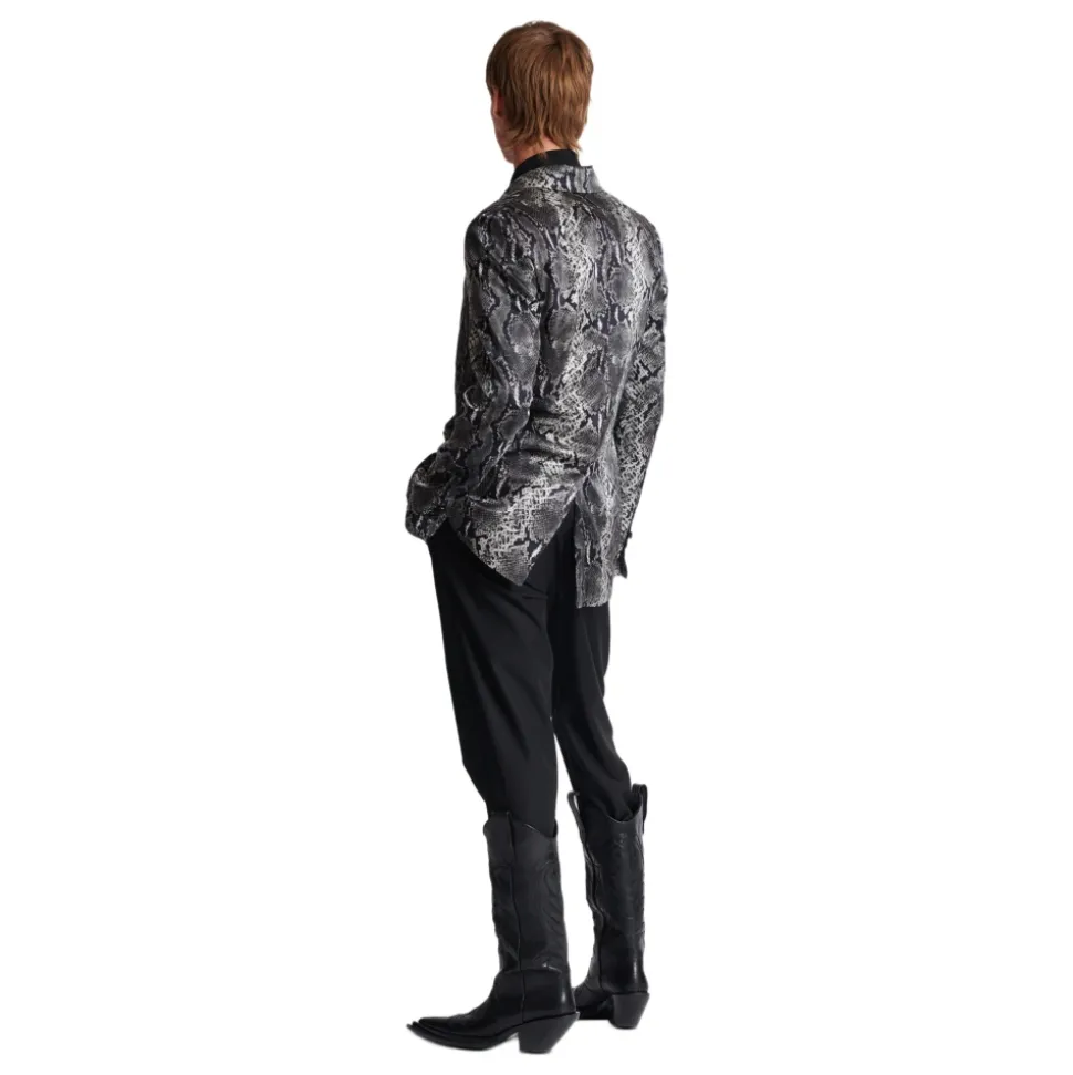 Blazer en soie imprimée