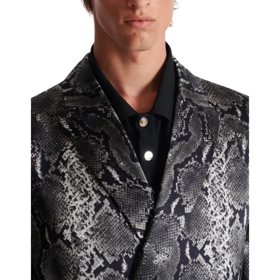 Blazer en soie imprimée