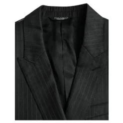 Blazer Manteau à Rayures Noires
