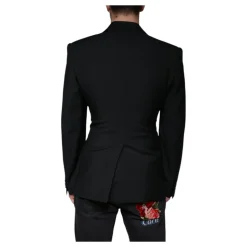 Blazer Noir Ajusté en Laine