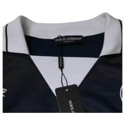 Bleu Blanc Milano Maillot à Manches Longues en Jersey