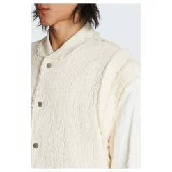 Blouson bomber en coton texturé