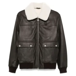 Blouson Bomber en peau lainée