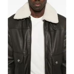 Blouson Bomber en peau lainée