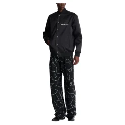 Bomber en satin brodé motif Galaxy