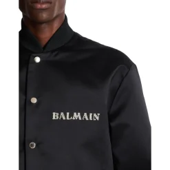 Bomber en satin brodé motif Galaxy