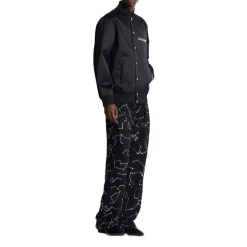 Bomber en satin brodé motif Galaxy