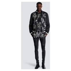 Bomber imprimé palmiers en satin