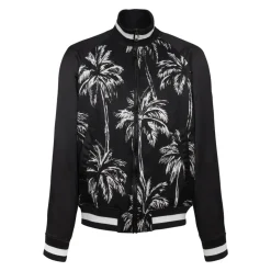 Bomber imprimé palmiers en satin