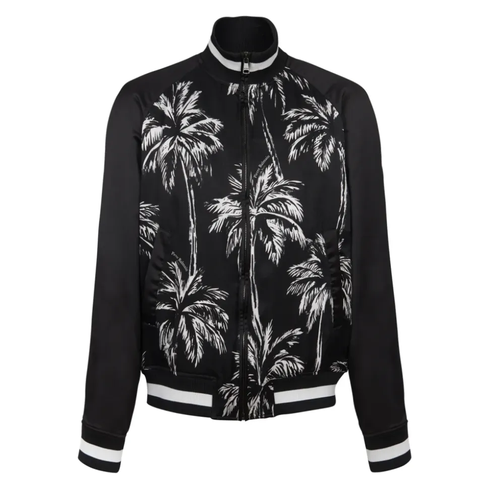 Bomber imprimé palmiers en satin