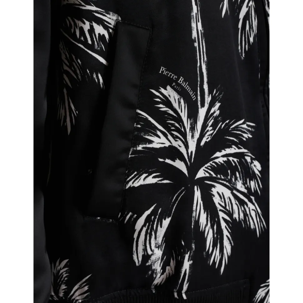 Bomber imprimé palmiers en satin
