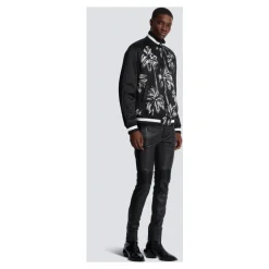 Bomber imprimé palmiers en satin
