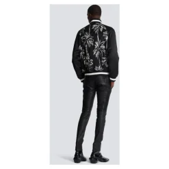 Bomber imprimé palmiers en satin