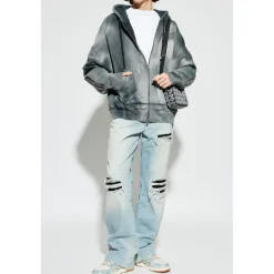 Bones Studded Oversized Zip Hoodie