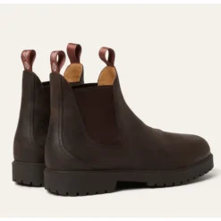 Bottes Chelsea en Cuir Marron avec Boucle de Couleur Kummel