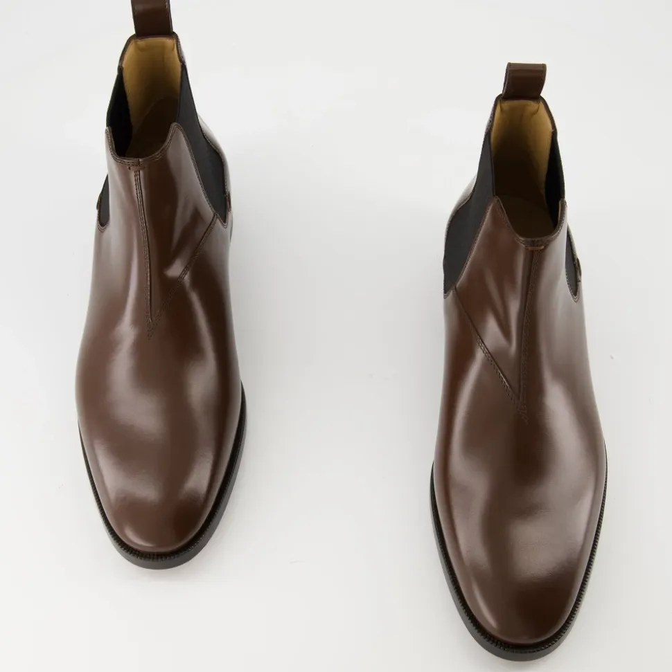 Bottes en cuir marron pour homme