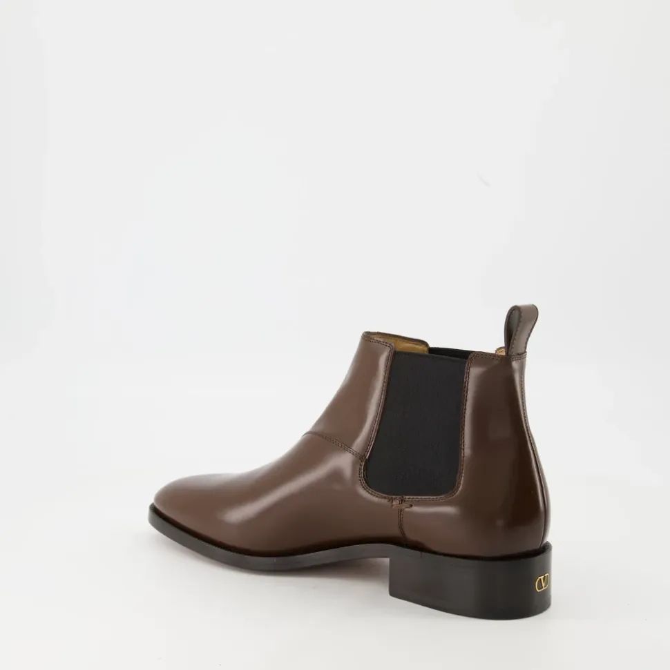 Bottes en cuir marron pour homme