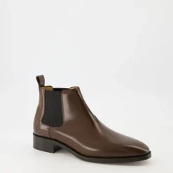 Bottes en cuir marron pour homme