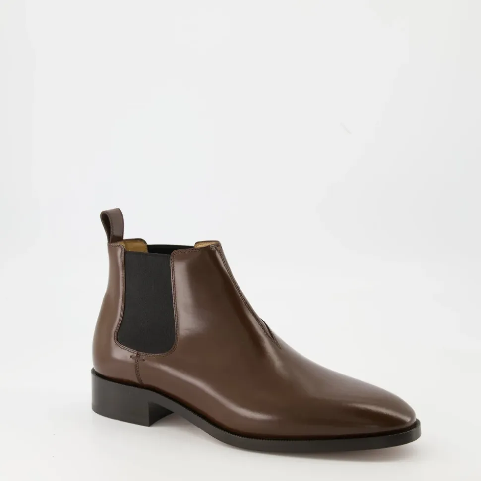 Bottes en cuir marron pour homme