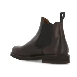 Bottes Homme en Cuir Marron avec Insert en Tissu