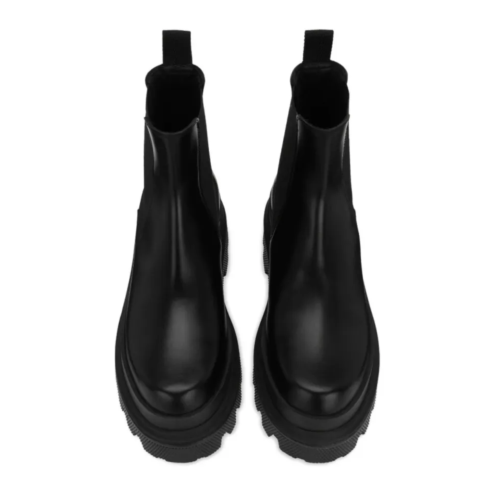 Bottines Chelsea en Cuir de Veau Brossé