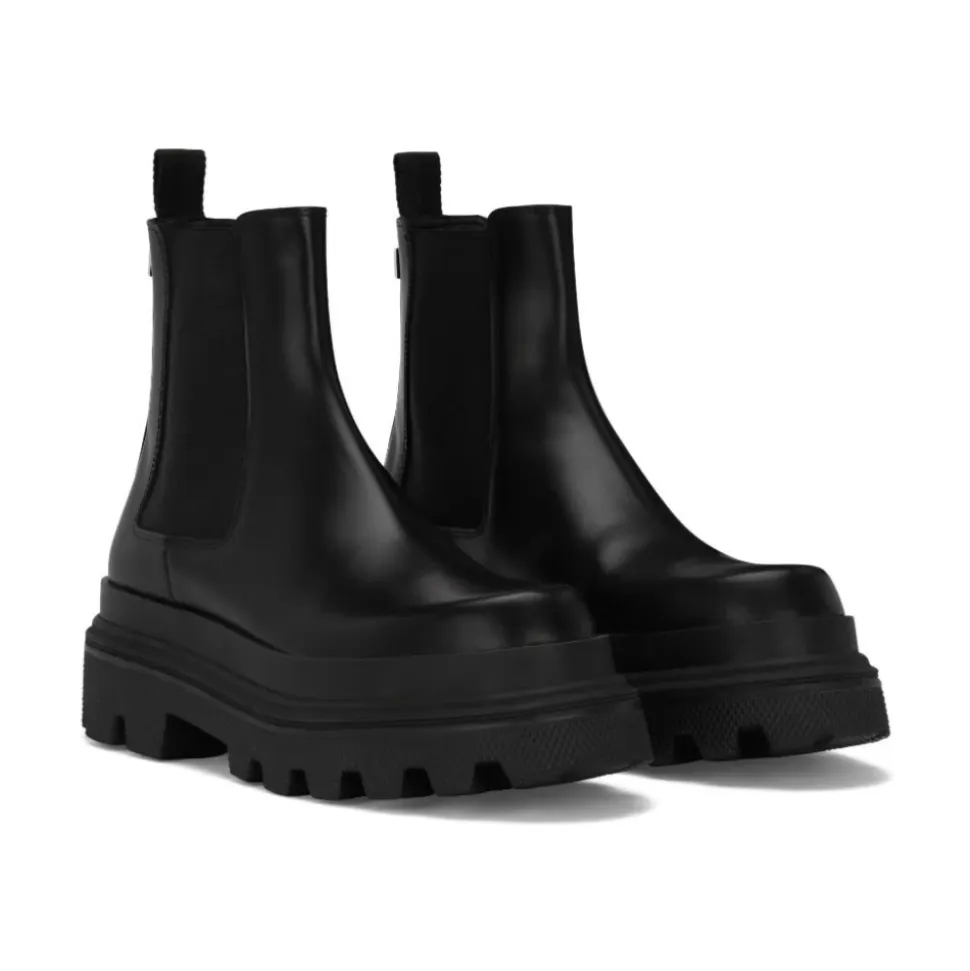 Bottines Chelsea en Cuir de Veau Brossé