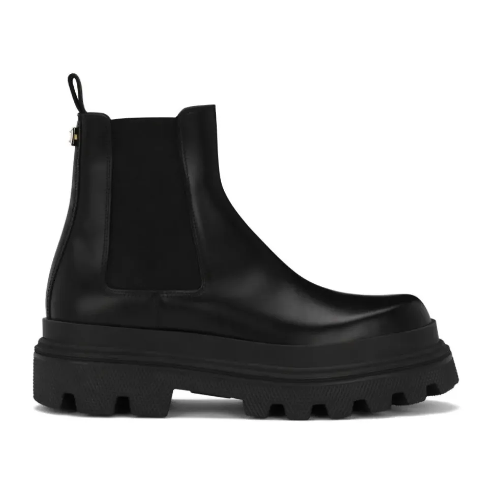 Bottines Chelsea en Cuir de Veau Brossé