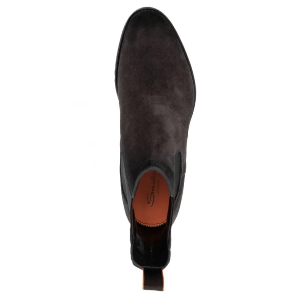 Bottines Chelsea en daim marron cèdre