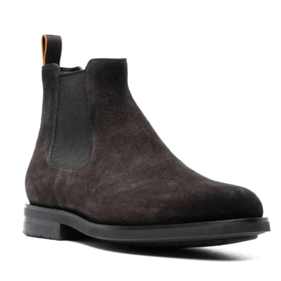 Bottines Chelsea en daim marron cèdre