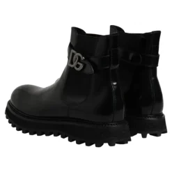Bottines Chelsea à Logo Ceinturées